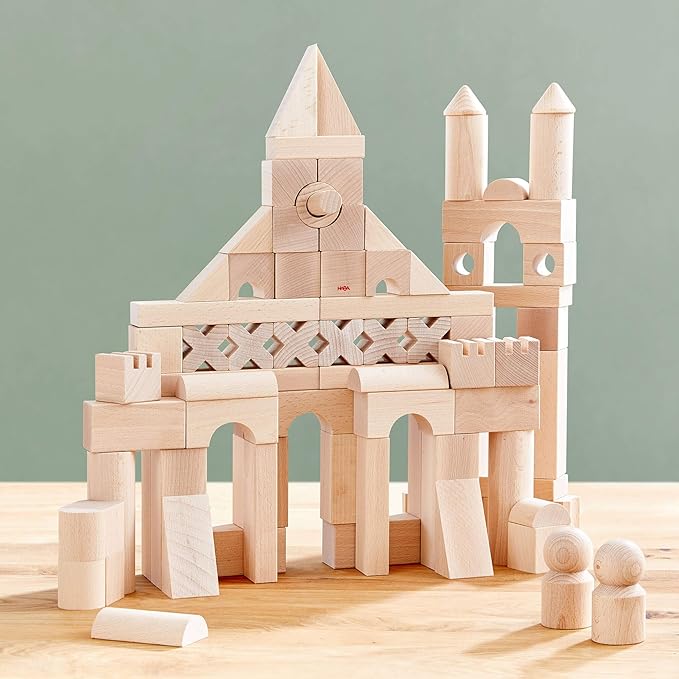 HABA Extra Large Wooden Building Blocks 102 Piece Set: Open-Ended Stacking Toys, Toddler Blocks, and Wooden Toys Made in Germany for 1 Year & Up