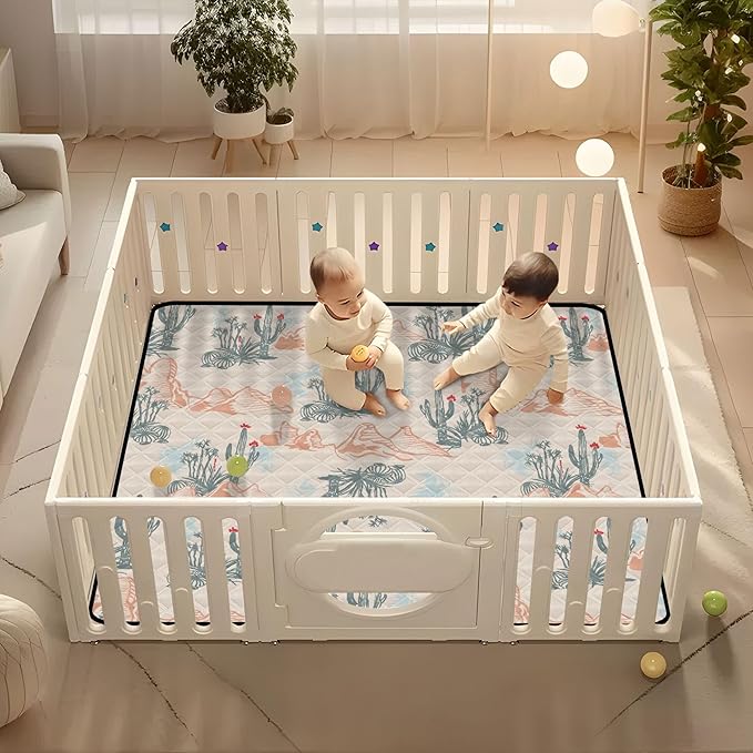 Western Desert Cactus Baby Play Mat Infant Foldable Playmat Crawling Mat 50x50 Playpen Mat