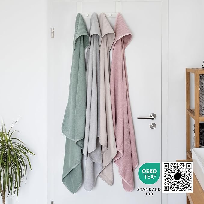 Ehrenkind® Hooded Towel, Baby Towel with Hood Made of Cuddly Soft Organic Cotton, Bath Towel in 100 x 100 cm, Jade, Children's Bath Towel, As Baby First Equipment Newborn or Baby Gift