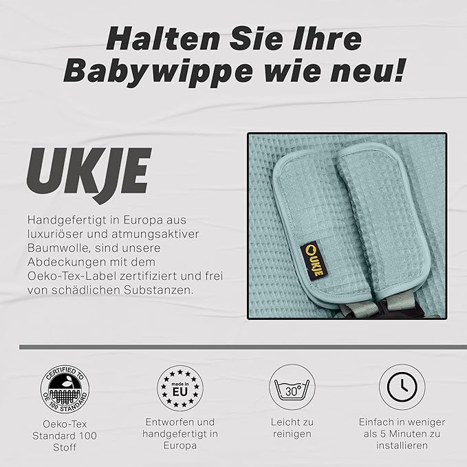 Ukje Protective Swing Cover Compatible with 4moms or MamaRoo 5, Multi-Motion Baby Swing, Baby Swing Liners, Baby Rocker Cover, Easy to Install, Easy to Wash, Handmade in Europe, Jade