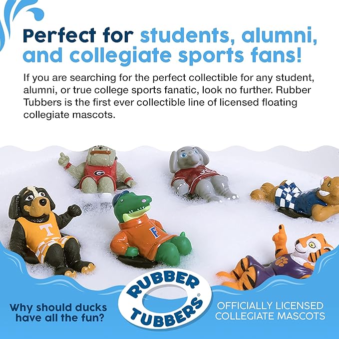 Alabama Crimson Tide (Big Al) Collegiate Bathtub Toys - Officially Licensed NCAA Team Mascots, Authentic Sports Memorabilia, Novelty Rubber Ducks (University of Alabama)