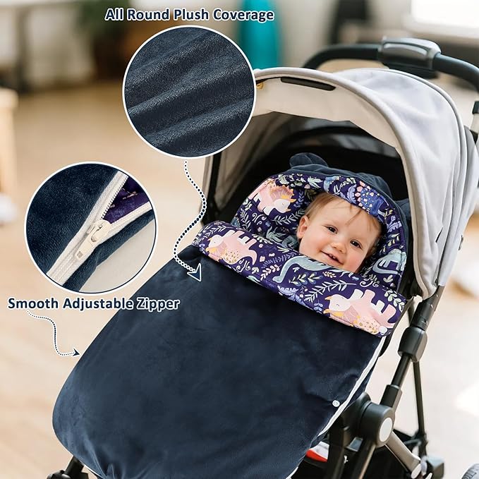 Baby Car Seat Blanket Stroller Footmuff Bunting Bag, Baby Sleeping Bag Fleece Plush Swaddle Blanket for Cold Weather Winter Must Have Outdoor Walking Warmth for Newborn to Infant (Dinosaur)