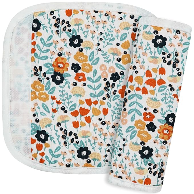 2Pcs Baby Car Seat Neck Cover for Kids, Children Seat Belt Cushion Cute Cartoon Pattern, Comfortable Soft Belt Pads Cover Neck Support Travelling (Pink Flower)