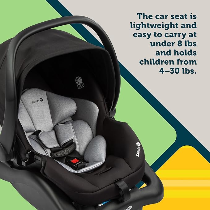 Safety 1st Grow and Go Flex 8-in-1 Car Seat Stroller Combo, Baby Stroller Travel Systems for Infants 4-30 lbs, Stroller and Carseat Combo Set, Foundry