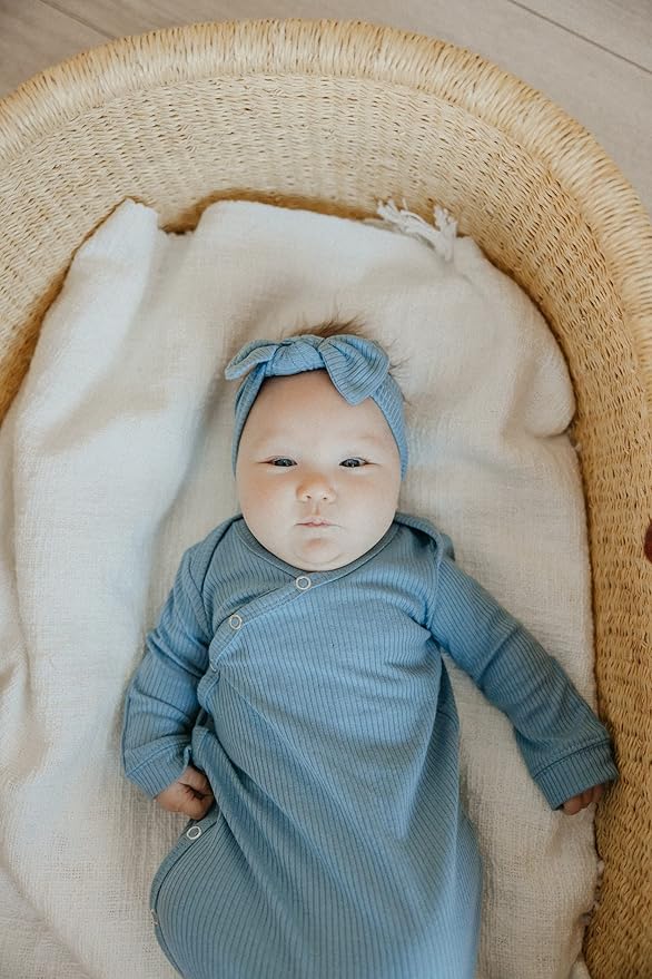 Copper Pearl Baby Bows: Stylish Headbands for Baby Girls, Premium Soft and Stretchy Baby Headbands, Perfect for Newborns, Trendy Designs - Atlantic