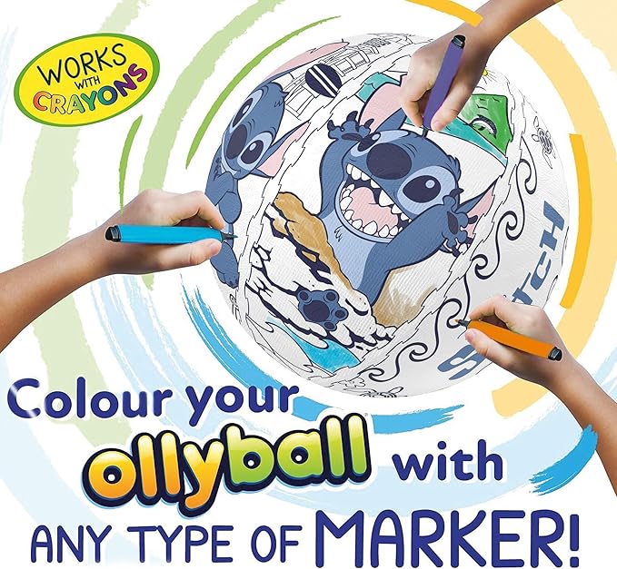 Ollyball, Disney Stitch, the ultimate indoor play ball for kids and parents, colorable ball, suitable for indoor and outdoor play