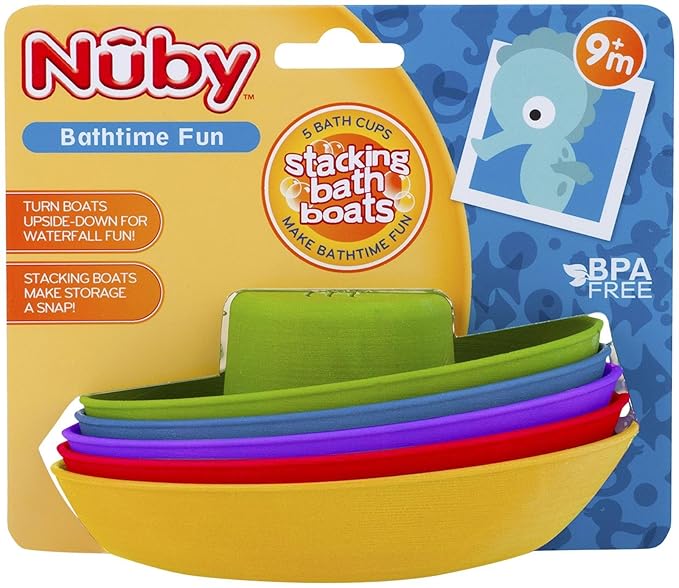 Nuby 5-Pack Stacking Bath Boats
