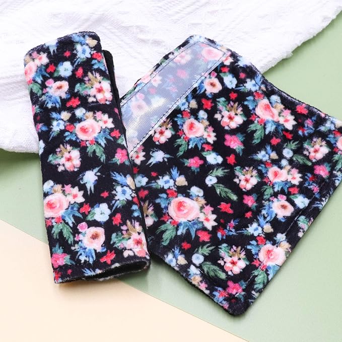Baby Car Seat Belt Covers for Boys and Girls, Car Seat Straps Shoulder Pads, Soft Car Seat Neck Cover, Mink Seat Belt Protectors for Car Seats, Floral Stroller Strap Cover for Baby Kids