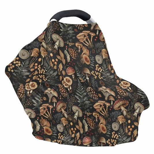 Car Seat Covers for Babies Daisy Mushroom Nursing Covers for Breastfeeding, Baby Car Seat Canopy for Girls Boys, Nursing Essentials for Breastfeeding Women Infant Stroller Privacy Protection