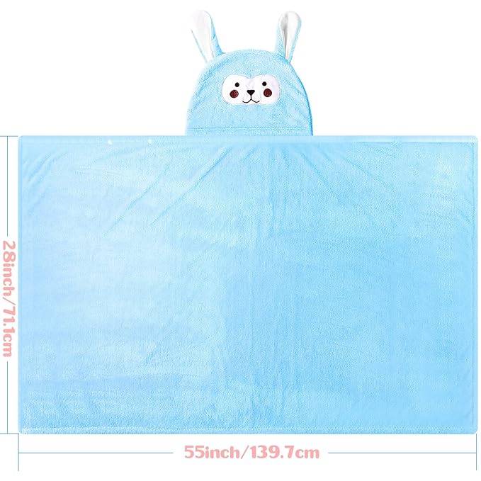 Kenning 4 Pack 28 x 55 Inch Hooded Baby Towels Toddler Bath Towel Toddler Baby Towels with Hood, Hooded Kids Bath Towel for Boy Girl 0-5 Year, Absorbent Thick Soft, Large Size, 4 Colors