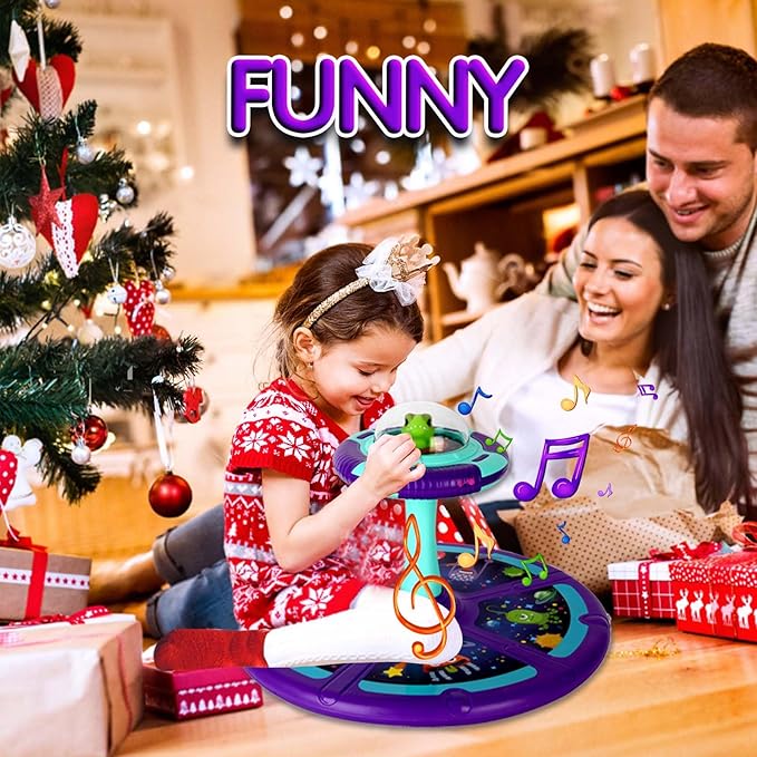 Kids LED Sit & Spin Toy with Music - 360 Spinning Seat for Toddlers & Kids, Ages 18+ Months, Birthday Gift for Girls & Boys