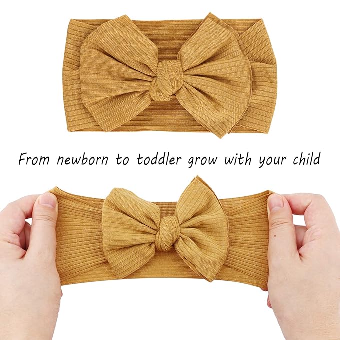 DRESHOW BQUBO Baby Nylon Headbands Hairbands Hair Bow for Girls Newborn Infant Toddlers Hair Accessories
