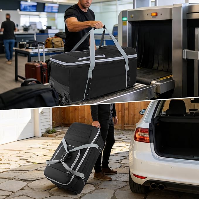GRAOSO Car Seat Travel Bag with Wheels Compatible with UPPAbaby Aria and Mesa, Infant Padded Car Seat Carrier for Airport, Car Seat Gate Check Bag for Travel with Luggage Tag, Black, Bag Only