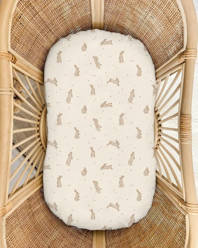 Muslin Baby Lounger Cover 2 Pack, Soft Breathable Newborn Lounger Pillow Cover for Boys Girls Infant