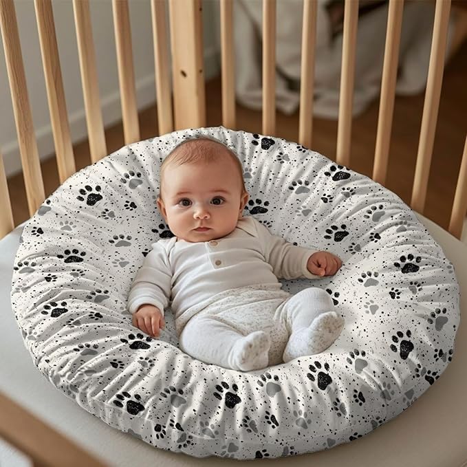Classic Paws Baby Lounger Cover Removable Soft Slipcover for Newborn Baby Padded Lounger Infant Floor Seat Cover for Boys Girls Baby Essentials