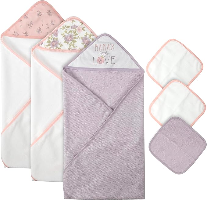 Hooded Baby Bath Towel and Washcloth 6 Piece Set for Newborns, Infants & Toddlers, Boys & Girls Baby Hooded Towels Set