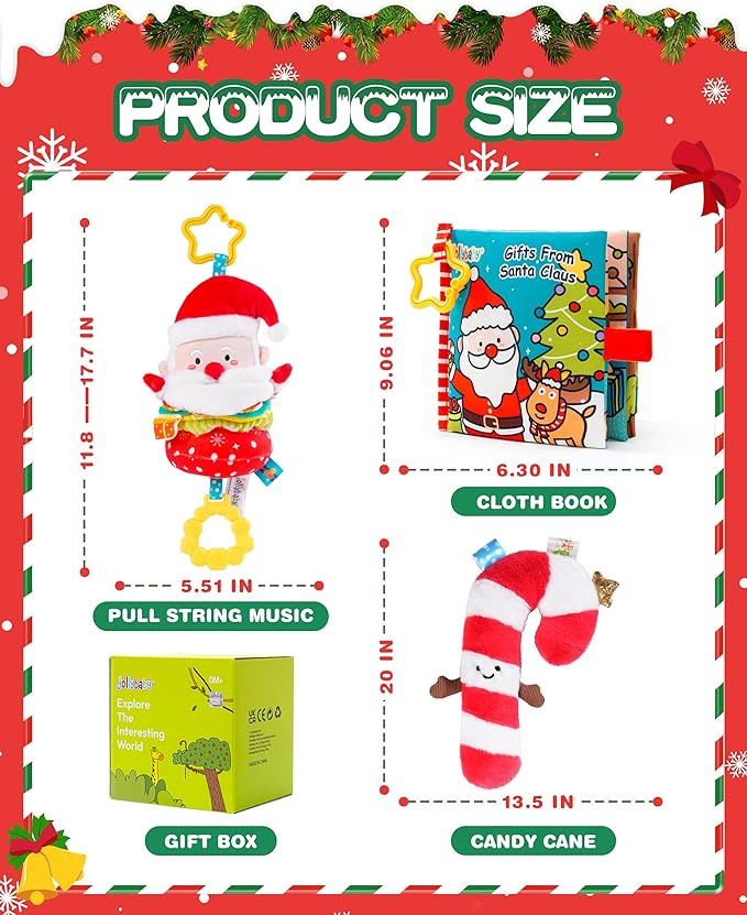 Jollybaby Car Seat Stroller Crib Hanging Toy for Baby 6-12-18-36 Months, My Baby First Christmas Toys Set, Tummy Time Infants/Newborns Easter Gifts for Boy and Girl