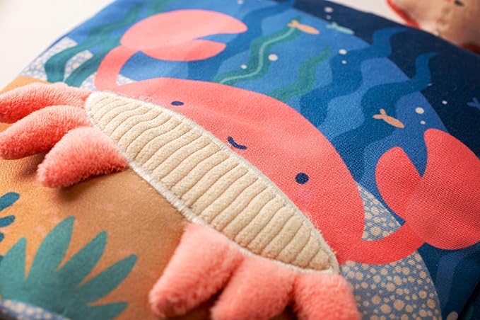 Stephen Joseph, Soft Fabric Book, Soft Activity Baby Book - 6 Sensory Filled Pages, Sensory Toys for Babies and Toddlers, Sea