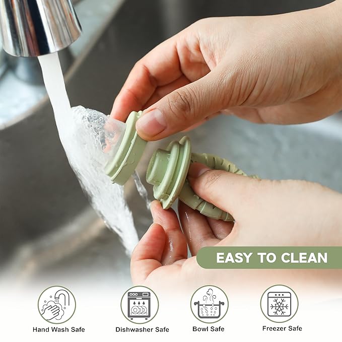 Baby Fruit Feeder Set – BPA-Free Silicone Fresh Food Feeder with 3 Replacement Teats, Teething Feeder for Fruits & Purees, Safe Self-Feeding for Babies 4+ Months