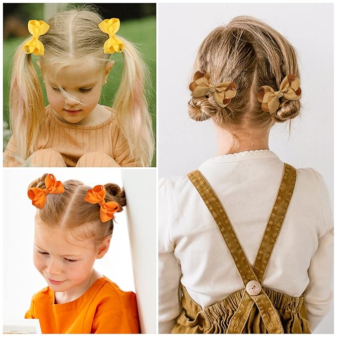 50PCS 3Inch Hair Bows for Girls Grosgrain Ribbon Toddler Hair Accessories with Alligator Clips for Toddlers Baby Girls Kids Teens in Pairs