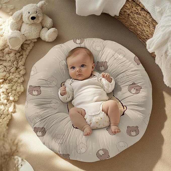 Newborn Lounger Cover, Bear Comfortable Newborn Lounger Cover Newborn Lounger Pillow Cover Removable Baby Lounger Slipcover Soft Infant Lounger Cover for Baby Boys Girls