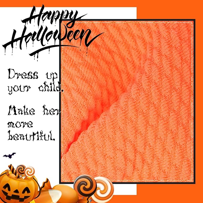 Hairband, 4 Pack Halloween Baby Girl Headbands with Bows for Newborn - Orange, Black, Purple, Green Nylon Hair Accessories, One Size Fits All