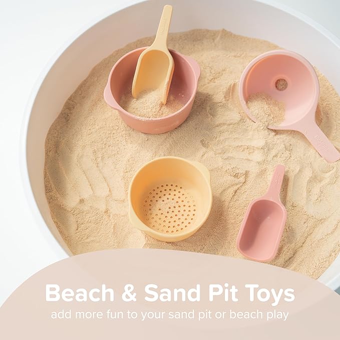 Inspire My Play - 3 x Nesting Bowls and Sieve - Perfect for Sensory PlayTray - Sensory Bin Accessories - Special Education Classroom Supplies - Montessori Education Toys - Coral