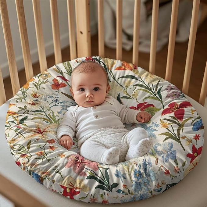 Vintage Floral Newborn Lounger Pillow Cover Removable Soft Comfortable Slipcover for Infant Lounger Pillow Cover Breathable and Washable
