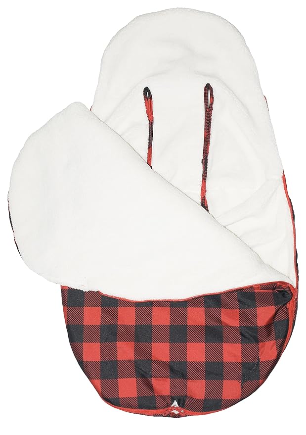 Jolly Jumper Water Resistant Snuggle Bag Stroller - Red/Black Plaid