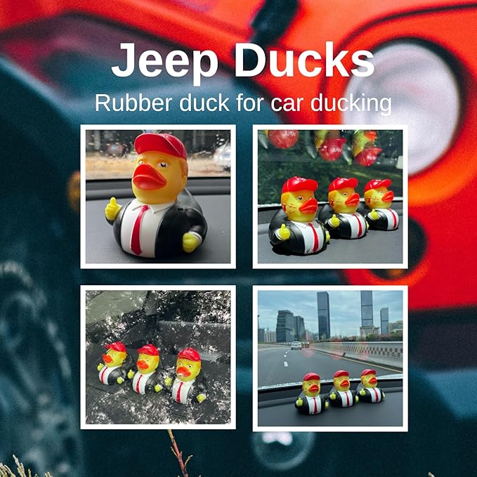 Rubber Ducks, 2024 New Squeak Rubber Duck for Baby Bath and Jeep Ducking, 3.5 Inch Funny Duck Toy for Kids Gift