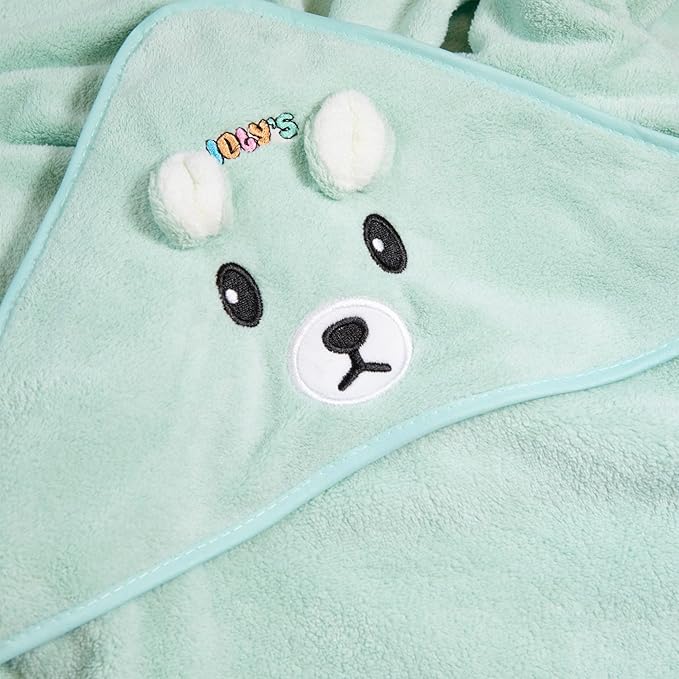 Ioly's Hooded Baby Bath Towels for Newborn Essentials 41" x 41" (Large) Kid Towel with Hood for Toddler Babies Infant Baby Towels with Hood Cosas para Bebes recien nacidos Baby Bath Items (Green)