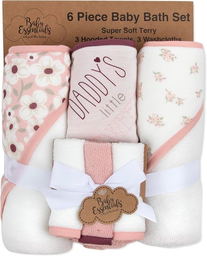 Hooded Baby Bath Towel and Washcloth 6 Piece Set for Newborns, Infants & Toddlers, Boys & Girls Baby Hooded Towels Set