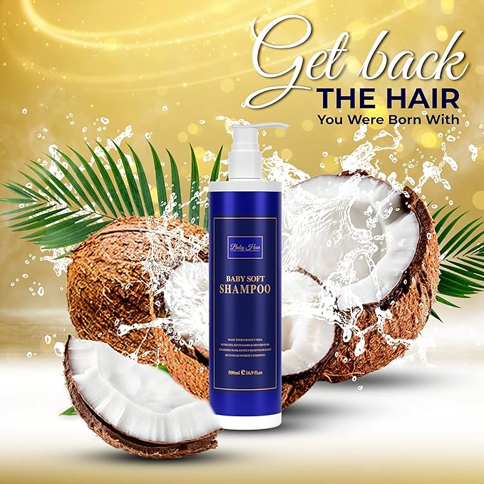 Baby Hair Revive: Intense Moisturizing Shampoo, Nourishing Shampoo with Argan Oil, Jojoba, Aloe Vera, Pro-vitamin B5 Vegan-friendly Sulfate-free Color-safe 16.9 fl. Oz