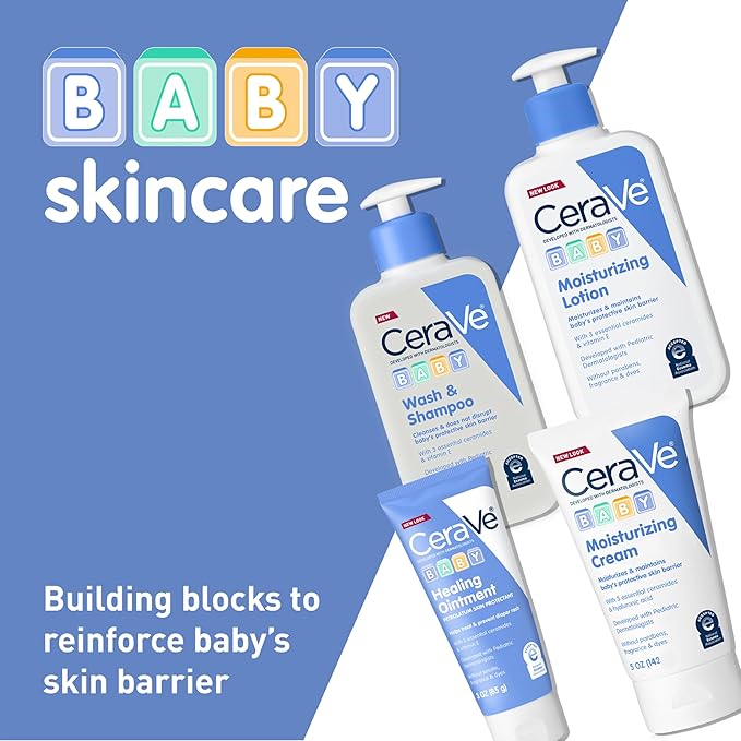 CeraVe Diaper Rash Cream, Baby Healing Ointment for Extra Dry, Cracked Skin, Diaper Cream with Ceramides & Vitamin E, Lanolin, Fragrance, Paraben, Dye, Phthalates & Sulfate Free, 3 Ounce