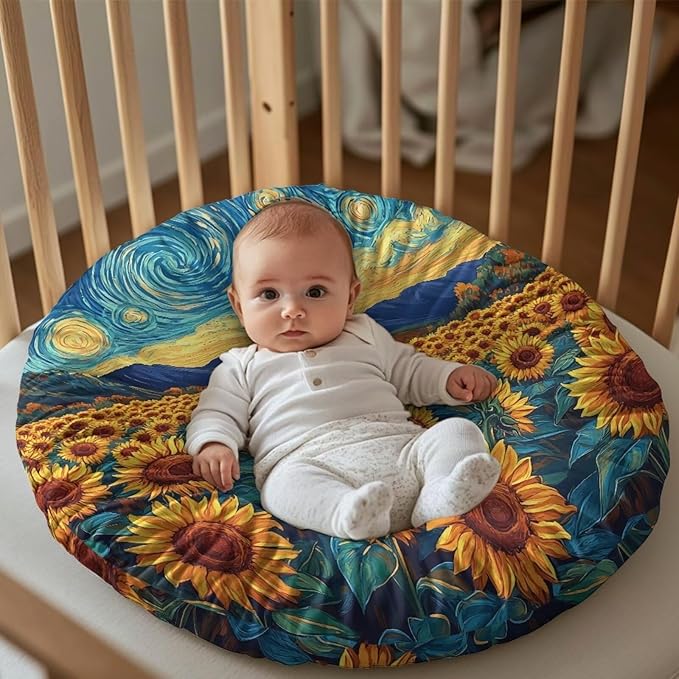 Newborn Lounger Cover, Sunflower Comfortable Soft Snug Infant Lounger Slipcovers Waterproof Stretch Baby Lounger Cover for Most Baby Boys and Girls