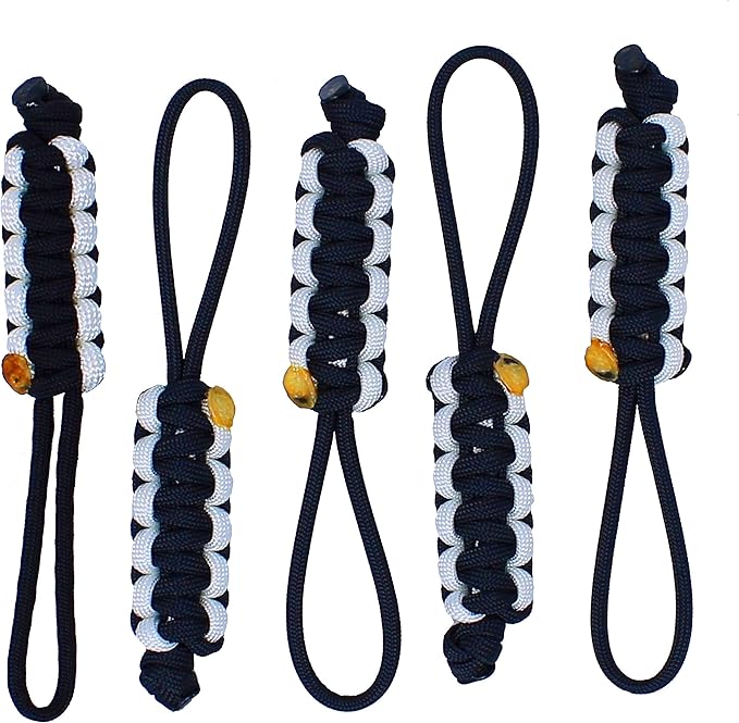 BubbasGarageTv - Large Heavy Duty Paracord Zipper Pulls (White)