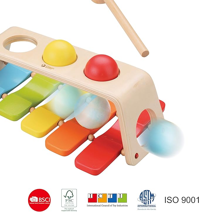 Classic World 2 in 1 Pound & Tap Bench Hammering Toy for 1 Year Baby Toddler Early Learning and Education