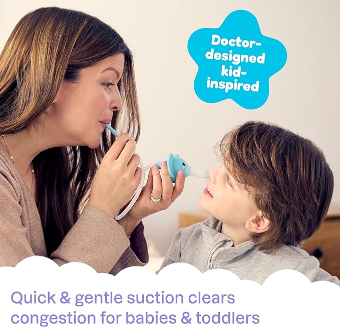 Playhouse MD Booger Buddy Nasal Aspirator, Elephant - with LED Light for Babies & Toddlers – BPA-Free Snot Remover for Infant Stuffy Nose, Congestion Relief – Easy to Clean Design - FSA/HSA Eligible