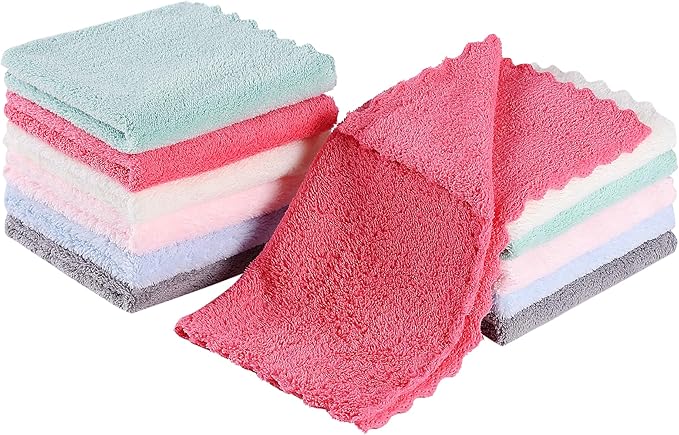 Slick Baby Washcloths - 10"x10", 12 Pack, Soft, Colorful Wash Clothes for Newborns & Infants