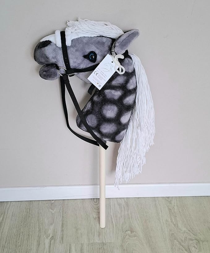 Dapple Gray Hobby Horse A3 Stick Horse for Children Horse Toy on Stick