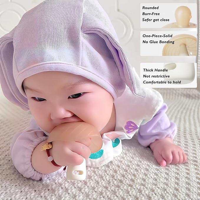 Baby teether Toy for Babies 2-12 Months,Teething for Babies 2-6 Months,Umbrella Chew Toy for Baby, Travel Case,None Glue, Silicone teether, BPA Free, for Day
