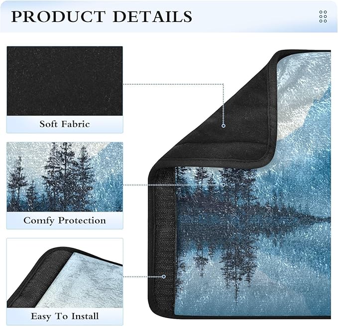 2 Pack Seatbelt Covers Seat Belt Cover Pad for Adults Boys Girls Car Seat Strap Covers Pads Cushion Universal Shoulder Strap Pad Protector for Backpack Camera Bag 10x7.7Inch Winter Mountain and Mirror