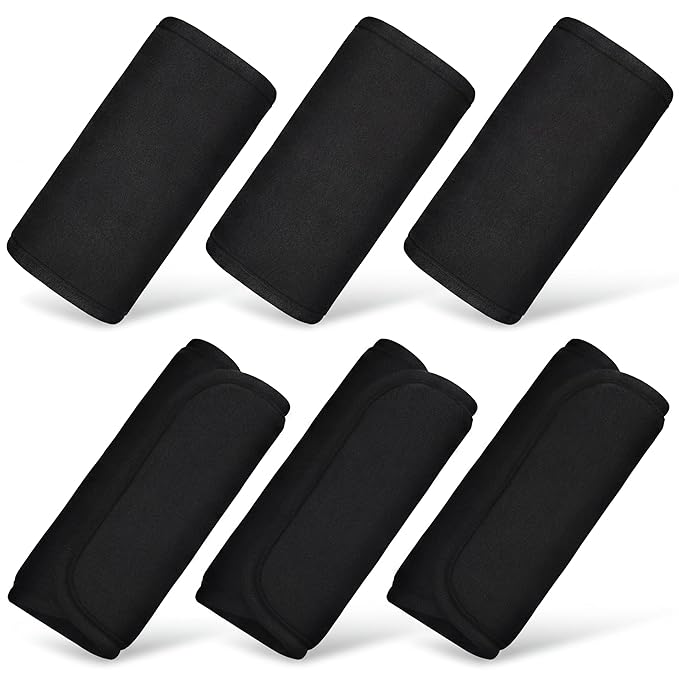 Riakrum 6 Pieces Car Seat Strap Pads Covers for Baby Kids, Carseat Strap Covers Shoulder Pads, Soft Seat Belt Cover for Infant Stroller Safety Belt Cushion for Boy and Girl, 2.4 x 5.7 Inches(Black)