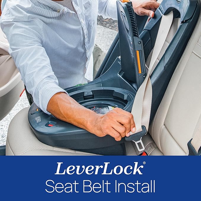 Chicco Fit360 ClearTex Rotating Convertible Car Seat with 360 Degree Rotation for Rear-Facing and Forward-Facing Usage, LeverLock Self-Tensioning Lock System | Slate/Grey