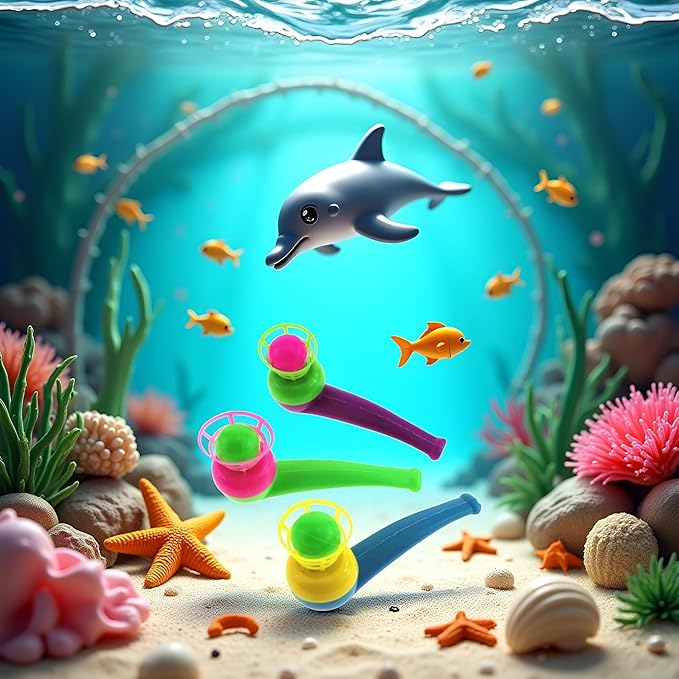 3Pcs Suspended Blowing Pipe Floating Ball Training Floating Blowing Balls Plastic Balls for Floating Blow Pipe Ball Activity Centers