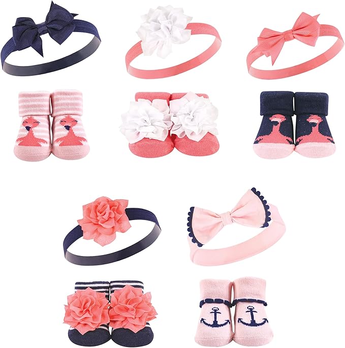 Hudson Baby Girl's Headband and Socks Giftset