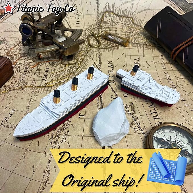 3 Pack Split In Half Titanic Bath Boat And Pool Toy,Break In Half RMS Titanic Toys For Kids, Historically Accurate Breakable Titanic Toy, Titanic Ship, Titanic Cake Topper (3 Pack)