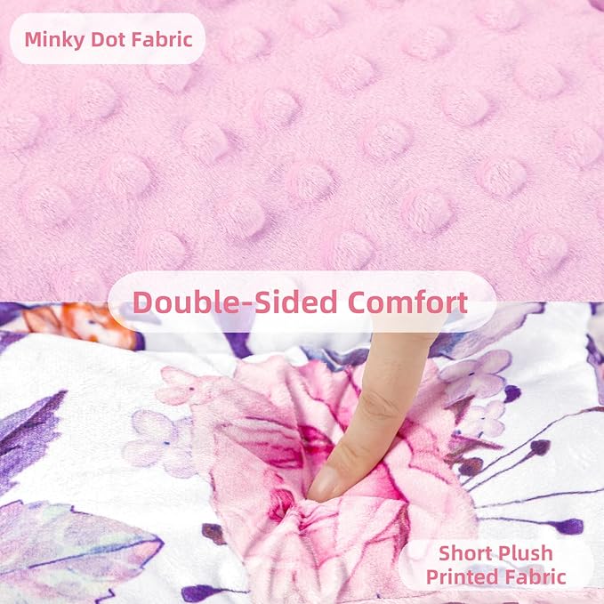 Infant Car Seat Insert with Removable Baby Head Support Pea Pod Newborn Carseat Insert Soft & Breathable Baby Car Seat Cushion, Minky Dot Backing, Universal Fit Stroller, Swing, Bouncer, Floral