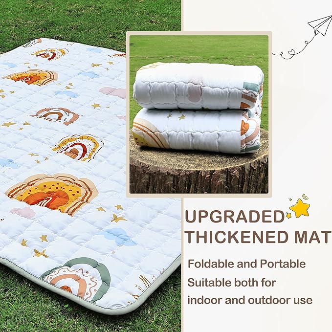Baby Play Mat for Floor,50" X 50" Playpen Mat for Babies,Foldable & Washable Baby Crawling Mat,Non-Slip Cushioned Baby Floor Mat,Activity Baby Playpen Mat for Infants
