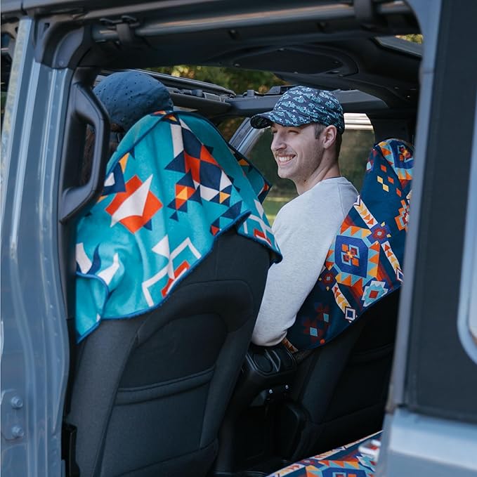 Sprints Athletic Running Towel, Full-Sized, Car Seat Cover - Performance Microfiber (Bohemian Nomad Noises)